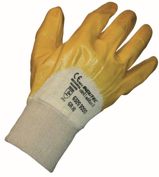 BEHA0193 Handschuh Nitril gelb, griffsicher Gr. 10,5