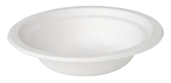 UVDU0105 Bagasse Suppenteller weiß 450 ml D=180 mm KT= 1000 Stk.