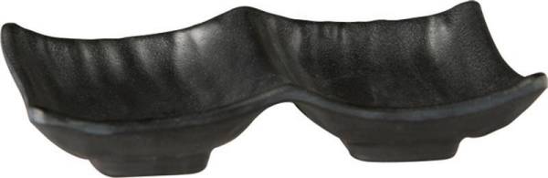 GBAS0311 Schale -Zen- Melamin schwarz 2x50ml 14 x 9 cm, Höhe= 2,5 cm, Steinoptik