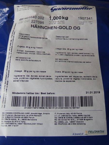 GEGE0105 Gewürzmüller Hähnchen-Gold Beutel= 1 kg