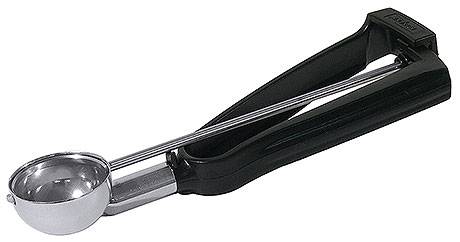 CNCO1268 Eisportionierer Edelstahl 1/30 L schwarzer Kunststoffgriff, D= 46 mm