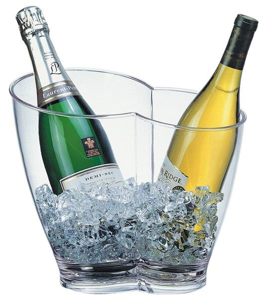 GBAP0128 Wein-/ Sektkühler glasklar für 2 Flaschen 30,5x 21,5x 26 cm