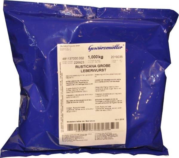GEGE0110 Gewürzmüller Rusticana grobe Leberwurst Packung= 1 kg