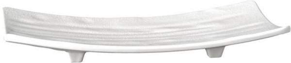 GBAS0133 Melamin Tablett/ Sushiboard -Zen- weiß 22x12 cm, H=3 cm, Steinoptik