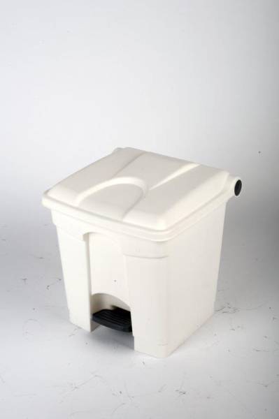 KSBH0065 Abfallbehälter 30 L weiß mit Fußbetätigung aus Kunststoff
