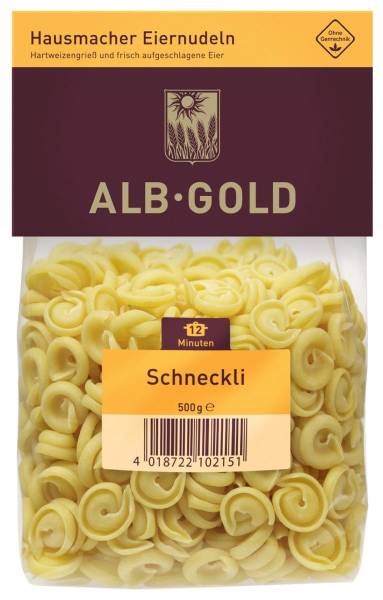 TWNU0060 Nudeln Alb-Gold Schneckli KT = 12 x 500 g #10215