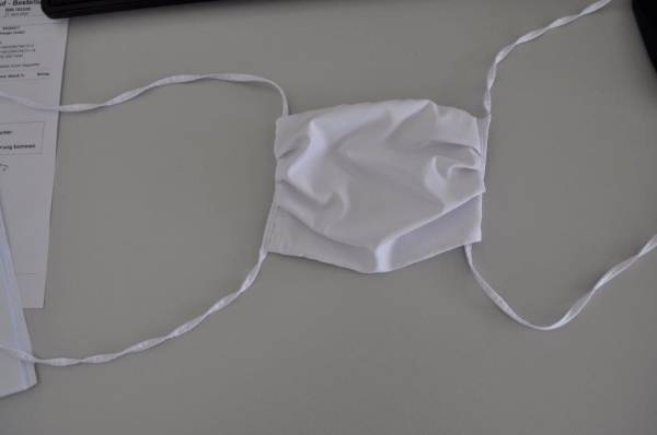 BESO0132 Alltags Mund-Nasen-Maske Baumwolle einzeln verpackt weiß 2-lagig