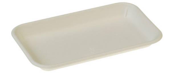 UVPA0082 Zuckerrohr Teller Tray weiß 22,5x13,6x2,2 cm KT=1000 Stk