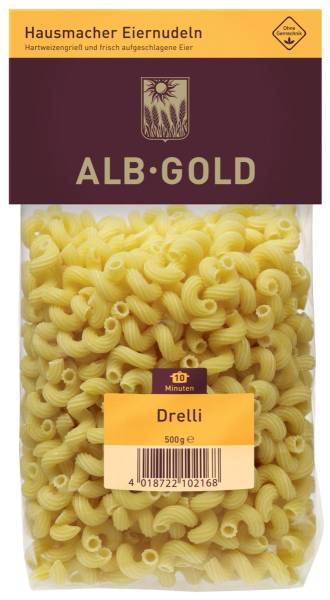 TWNU0091 Nudeln Alb-Gold Drelli KT = 12 x 500 g #10216