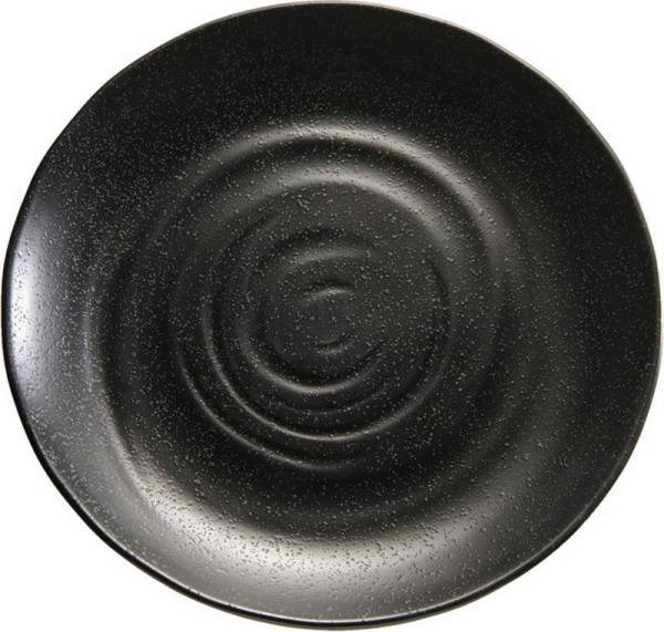 GBAS0122 Melamin Tablett -Zen- schwarz D= 28 cm, H= 3 cm, Steinoptik