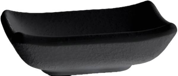 GBAS0309 Schale -Zen- Melamin, schwarz 0,05L 9 x 7 cm, Höhe= 2,5 cm, Steinoptik