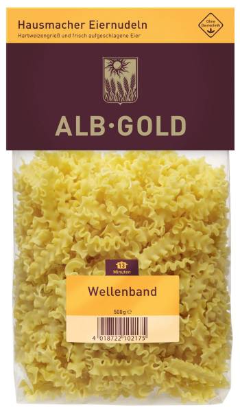 TWNU0012 Nudeln Alb-Gold Wellenband KT = 12 x 500 g #10217