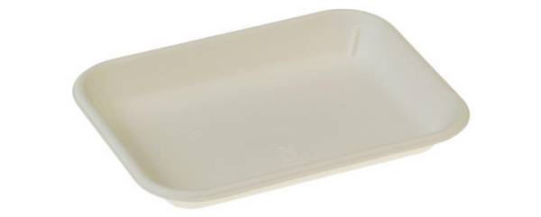 UVPA0081 Zuckerrohr Teller Tray weiß 18x13,6x2,2 cm KT=1000 Stk