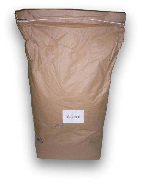 H2SO0012 Gelatine 160 Bloom Sack = 25 kg aus 100 % Schweineschwarte