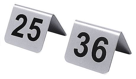 CNCO3677 Tischnummernschilder 25-36 mit schwarzem Siebdruck