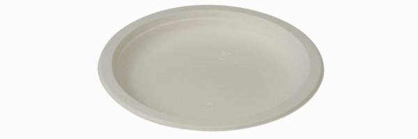 UVPA0072 Zuckerrohr Teller rund weiß 1-tlg. D=18 cm, T=1,6 cm PK= 50 Stk