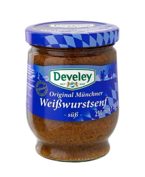 EMSE0100 Develey Münchner Weißwurst Senf KT= 8 Gläser a 250 ml