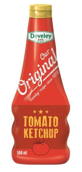 EMKT0028 OurOriginal Tomaten-Ketchup Develey 500 ml Squeez Karton= 12 Flaschen